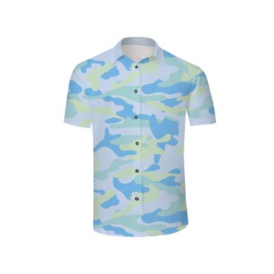 China Anti-shrink Camouflage Printed Men's Sleeve Shorts Summer Casual 3D Style Digital Shirt for sale