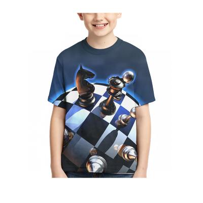 China Children And Boys Summer Chess And Card Design Short Sleeve Anti-pilling T-shirt 3D Printed T-shirt for sale