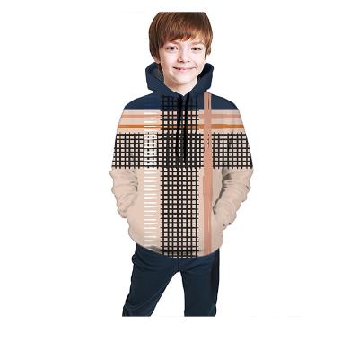 China New Children's Anti-Pilling Hoodie 3D Geometric Design Boy Casual Digital Printed Hoodie for sale