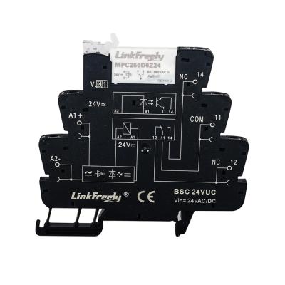 China 24VDC/AC LED Indicator Screw Connection Interface Sealed Low Voltage Coil Relay Load 6A/250VAC Ultra Thin Mechanical Relay Din Contact for sale