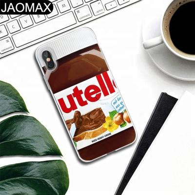 China Fashion Nutella Peanut Butter Soft Clear TPU Phone Case For iPhone X 6S 6 7 8 Plus Phone Cartoon Cover DIY Cases for sale