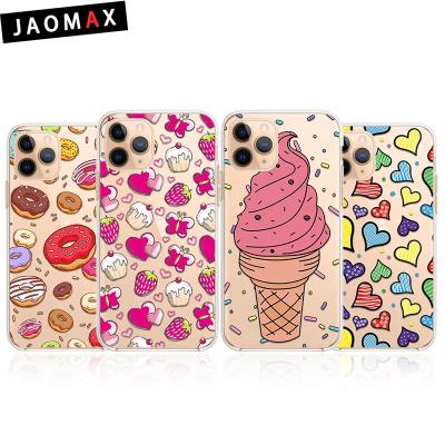 China Love Heart Macaron Donut Shockproof Phone Case For iPhone 11 pro XR XS 6s max 7 8 plus 12 transparent soft silicone cover cases for sale