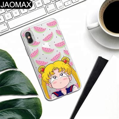 China Fashion Cartoon Cute Anime Girls Sailor Moon Soft TPU Spoiled Simple Clear Case For iphone X 6S 6 7 8 plus Phone Cover DIY Cases for sale