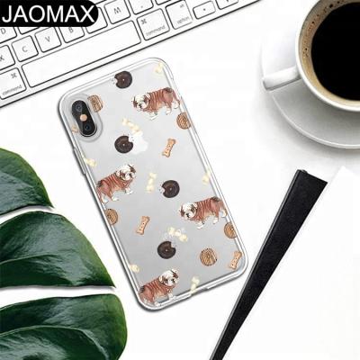 China Fashion Cute Dog Eating Grinding Rod Dog Print Soft TPU Clear Phone Case For iphone X 6S 6 7 8 plus DIY Phone Cover For Girl for sale