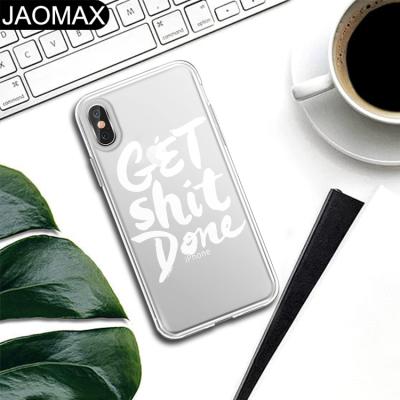 China Fashion Hand Writing Words Simple Personality Soft TPU Clear Phone Case For iPhone X 6S 6 7 8 Plus Phone Cartoon Cover DIY Cases for sale