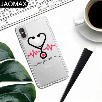 China Fashion Doctor Stethoscope Hospital Theme Soft Clear Design TPU Phone Case For iphone X 6S 6 7 8 plus Phone Cartoon Cover DIY Cases for sale