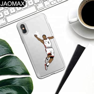 China Super Fashion NBA Star Slam Dip Clear Jordan Basketball Design Soft TPU Art Phone Case For iphone X 6S 6 7 8 Plus Phone Cover DIY Cases for sale