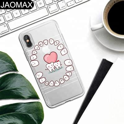 China Fashion Cute Cartoon Stick Figure Tooth Teeth Soft Clear Filling TPU Phone Case For iPhone X 6S 6 7 8 Plus Phone Cartoon Cover DIY Cases for sale