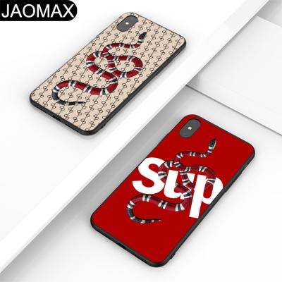 China Custom Logo Snake Cartoon Pattern Soft Matte Black TPU Brand Case for iPhones X Xs Max Xr 6s 7 8 plus Cell Phone Cover for sale