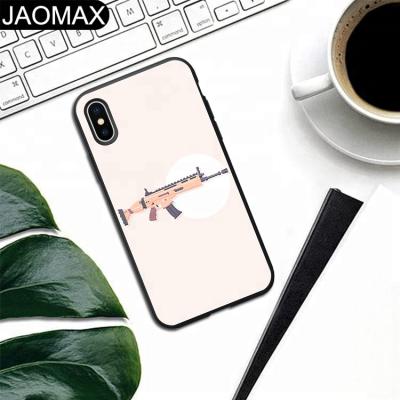 China Simple Designs Cool Paint Fashion Modern Weapon Custom Gun Silicon Phone Case For iphone 6 7 8 plus X OEM Mate Back Cover Black TPU for sale