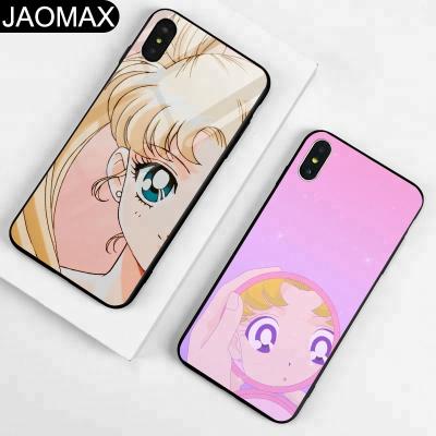 China Cute Fanshion Anime Girl Soldier Moon Design Custom Tempered Glass Cell Phone Case For iphone X 6 7 8 Cover Back Hard Phone Cases Join for sale