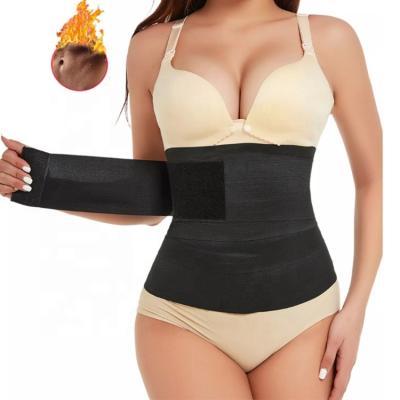 China Custom Antibacterial Tummy Trimmer Belt Waist Wrap Waist Trainer Invisible Logo Bandage Tummy Band for Belly Lose Weight for sale