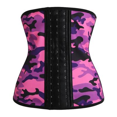 China 2020 Newest Wholesale Women Antibacterial Colombian Army Style Corset 9 Steel Bones Latex Waist Trainer for sale