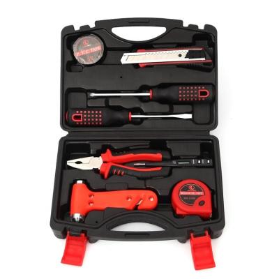 China Convenient Storage Factory Supply 9 Piece Combination Repair Tool Kit Hardware Toolbox Daily Home Essential Set for sale