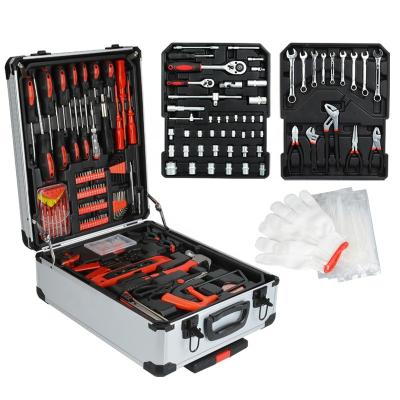 China Cheap Professional Aluminum Trolley Case Repair 499pcs Mechanic Household Tool Kit Price Hardware Grip Tool Kit for sale