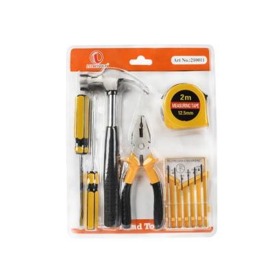 China Wholesale Cheap Home 11pieces Mini Combo Gift Type Hand Tool Kit Factory Price Kit Set With PVC Double Blister for sale