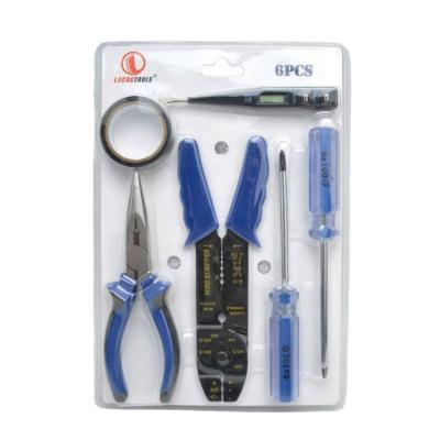 China Double Blister Easy To Display Professional Multifunctional Blue 6-Piece Tool Kit for sale