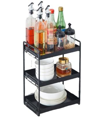 China Modern Kitchen Supplies Shop Content Rack Seasoning Storage Rack Kitchen Mesa Floor Multilayers for sale