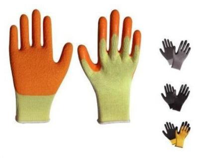 China Latex coated gloves,10G high grade T/C liner,latex coated,crinkle finsh,anti-acid/alkali for sale