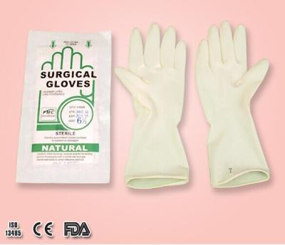 China Natural rubber latex surgical gloves,sterile,powder free,size 7.5'',8.5'' for sale