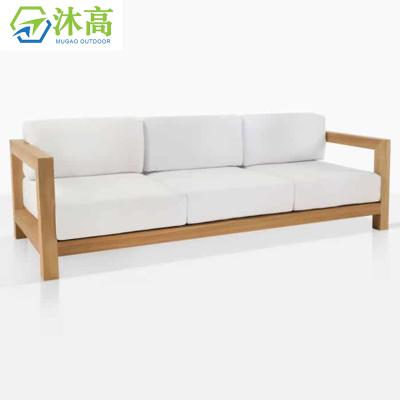 China All Weather Waterproof UV Resistant Outdoor Teak Wood Outdoor Sofa Set Sectional Garden Lounge Waterproof Teak Sofa for sale