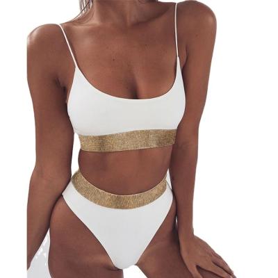 China Breathable Designer Bikini Set Bling White Bikini Swimwear Swimwear Two Pieces for sale