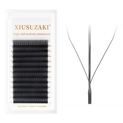 China XIUSUZAKI 3D W Natural Long Three-Core Triple Tips Eyelashes W ShaEyelash Extensions Blister Premade Two-Core Fans Double for sale