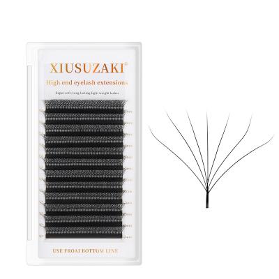 China Long Natural XIUSUZAKI 7D W Shaped Flower Auto Blooming Premade Fans Natural Soft Light High Lashes Eyelash Extensions for sale