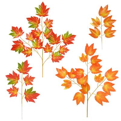 China Bridal shop hotel simulation leaf 5 fork maple leaf Halloween harvest festival wedding venue decoration layout for sale