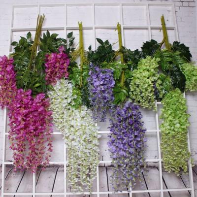 China Realistic Artificial Flowers Wedding Wisteria Silk Flower Dried Wisteria Flower for sale