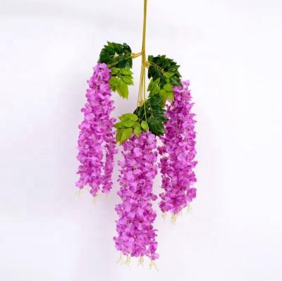 China Lifelike Realistic Wisteria Wedding Silk Flower Garland Wisteria Thailand Orchids for sale