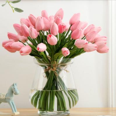 China Real Mini Wedding Party Shop Hotel Touch Artificial Flowers Tulip Flower for Home and Wedding Decoration PU Tulip Flower for sale