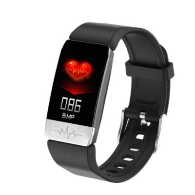 China Touch Screen T1 Ladies Smart Watch Sports Men Women Band Smart Wristband with Body Temperature ECG Fitness Tracker Heart Rate Monitor for sale