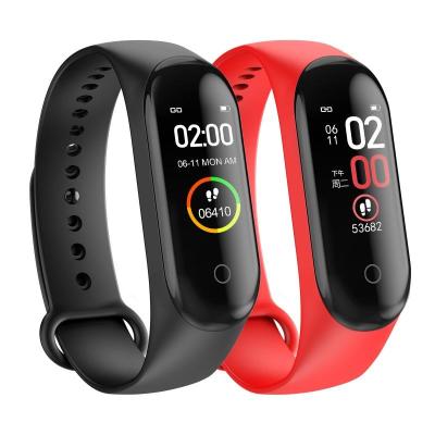 China Touch Screen Band Health Fitness Tracker M4 Wristband Smart Watch Band With Heart Rate Monitor Calories Call Reminder for sale