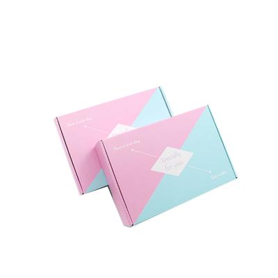 China Recycled Materials Custom Cardboard With Logo Printing Corrugated Marble Pink And Pink Shipping Cartons White Paper Gift Packaging Listing Box for sale