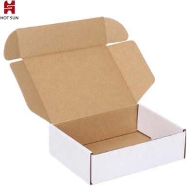 China Handmade Wholesale Corrugated Box Printing White Flat Mailer Boxes Custom Logo for sale