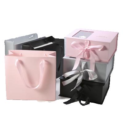 China Handmade High End Window Box With Ribbon Luxury Wholesale Cosmetics Jewelry Flower Shipping Boxes Packaging Box for sale