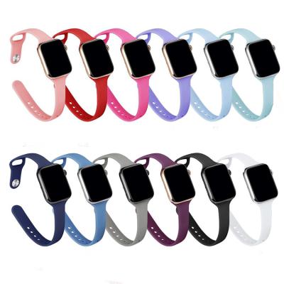 China Sweat-Resistant Silicone Band Silicone Band For Apple Watch New Arrival Replacement Strap Slim Thin Silicone Band For Apple Watch Series 7 6 5 4 3 2 1 Se for sale