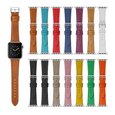 China Adjustable Length Watch Band Classic 38mm 42mm Quick Release Single-Buckle Leather Strap For Apple Watch 7 Se 6 5 4 3 for sale