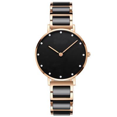 China Women Fashion Design Women Ceramic Wrist Watches Stainless Steel Band for sale