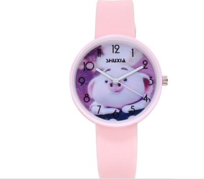 China Popular Quartz Watch China Silicone Stock Elastic Band Wrist Watch For Woman for sale