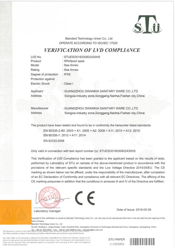 CE - GUANGZHOU SWANKIA SANITARY WARE CO.,LTD