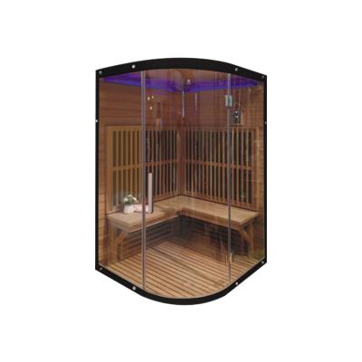 China Traditional Sauna Room Computer Control Panel 2 Person Infrared Sauna Room /wood Steam Room for sale