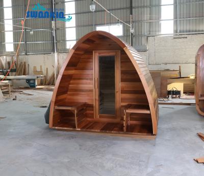 China Computer Control Panel Hot Selling Customized 2-4 Person Barrel Sauna Room Wood Outdoor Sauna Room Red Cedar Sauna Room for sale