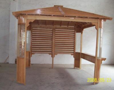 China 100% Wholesales Waterproofing Wooden Gazebo Gazebo, Canopy Rattan Gazebo Outdoor Garden For Bath Pool Spa for sale