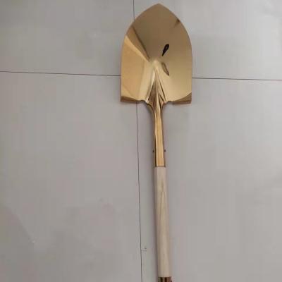 China Europe Factory Custom Ceremonial Bronze Gold Chrome Shovels For Cornerstone Laying Ceremony for sale