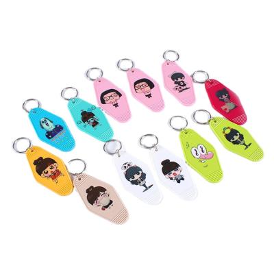 China Durable Custom Hotel Style Motel Key Chain Colorful Plastic Key Tags For Promo for sale