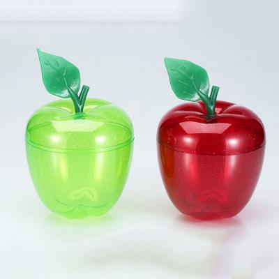 China PS Candy Jar Valentine's Day Gift Durable Clear Plastic Apple Shaped Candy Box Packaging for sale