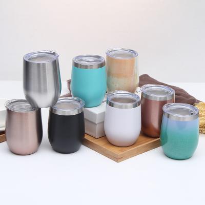 China 2022 Modern Popular Wholesale Colorful Egg Shaped Stainless Logo Custom Steel Vacuum Insulated Cup With Lid for sale