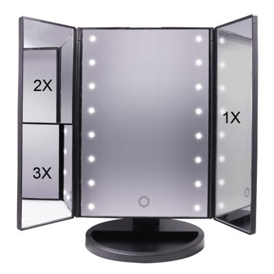 China Rechargeable Custom Logo Lighted Beauty 20 LED Lighted Makeup Cosmetic Mirror With Light for sale